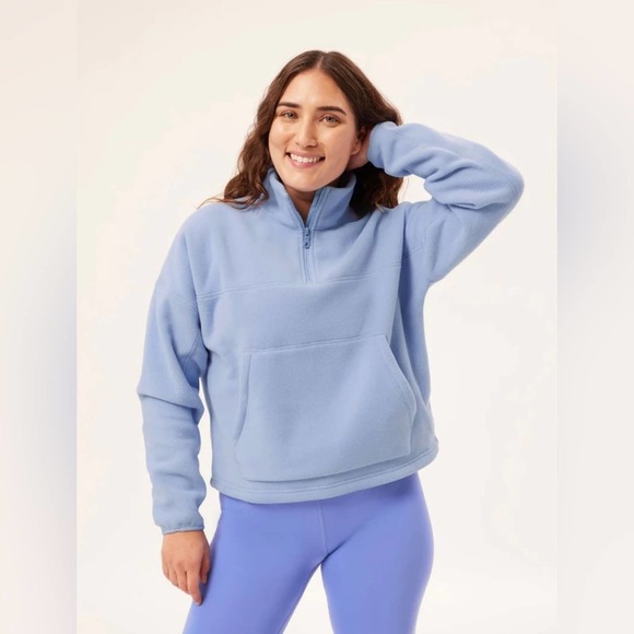 girlfriend collective Tops - Girlfriend Collective Coast Micro Fleece Half Zip Jacket (size M)